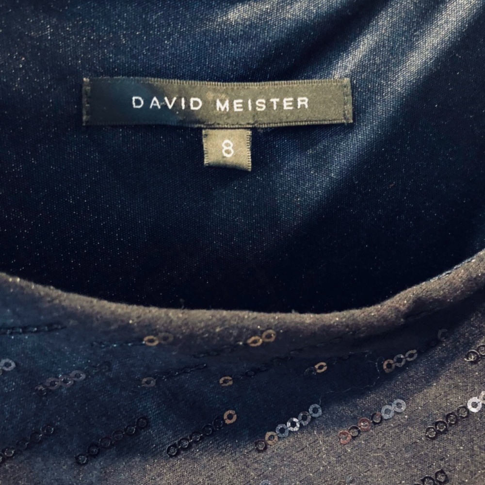 David Meister designer navy blue sequin dress 8 - Picture 6 of 8